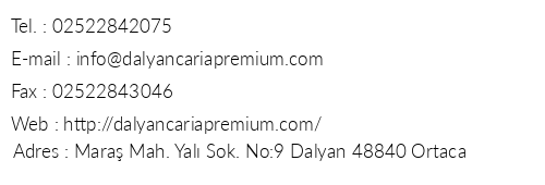 Caria Premium Hotel telefon numaralar, faks, e-mail, posta adresi ve iletiim bilgileri